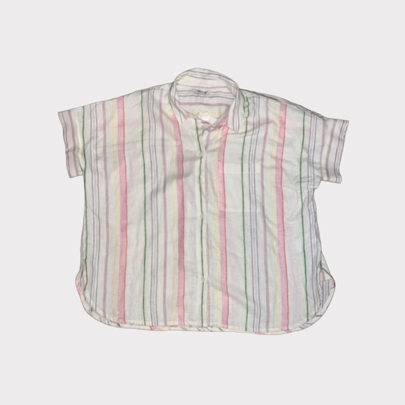 Madewell Linen-Blend Daily Shirt in Rainbow Stripe - Picture 7 of 11